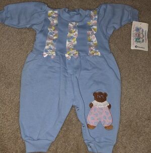 Carter's Light Blue Bear One Piece with Pastel Accents
